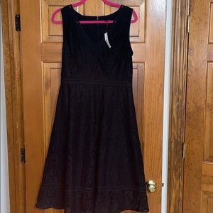 Ann Taylor Long Black Lace Dress